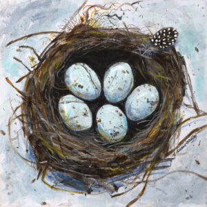 Speckled Eggs in Nest